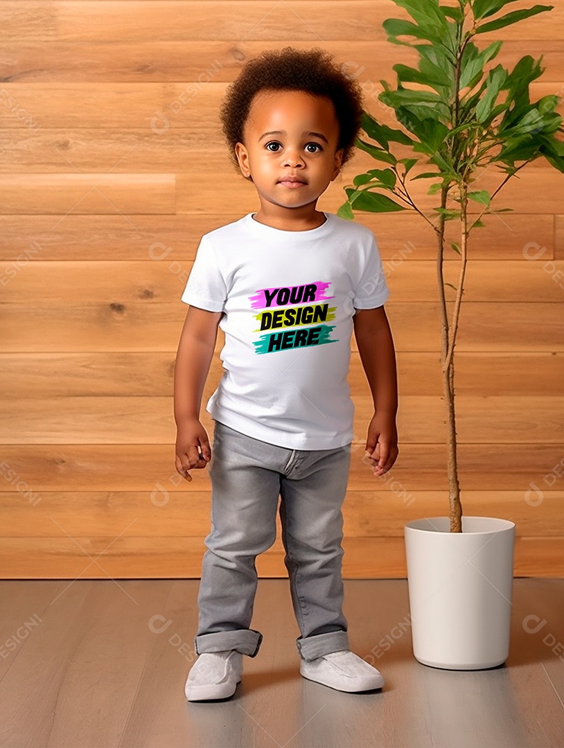 Mockup de Camiseta Infantil PSD Editável