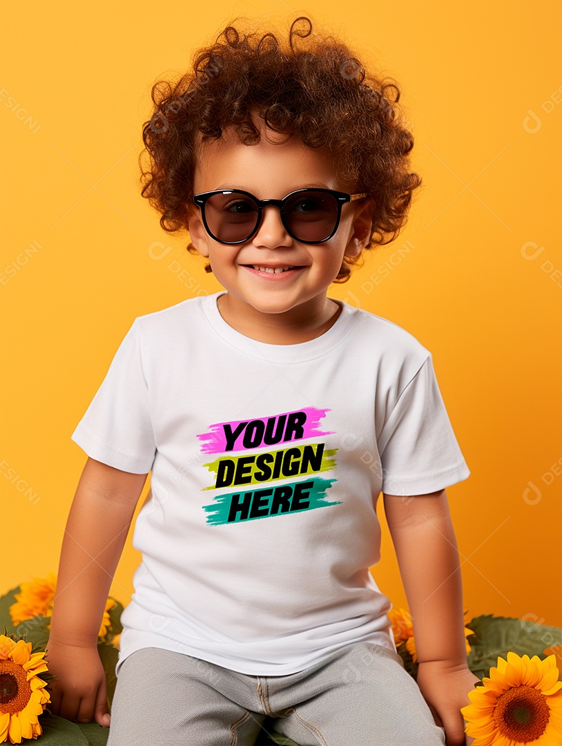 Mockup de Camiseta Infantil PSD Editável