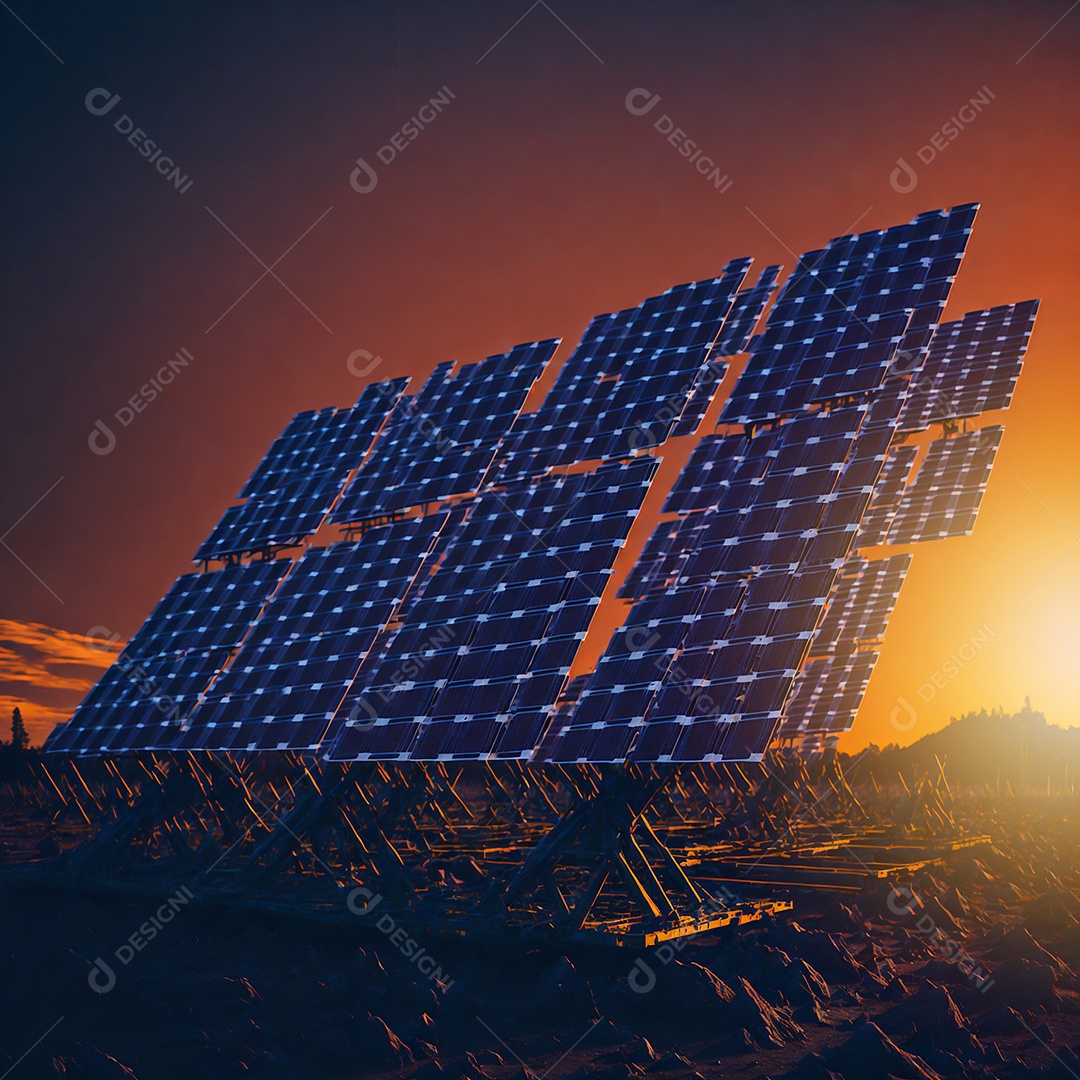 Placas solares sobre campo fotovoltaico