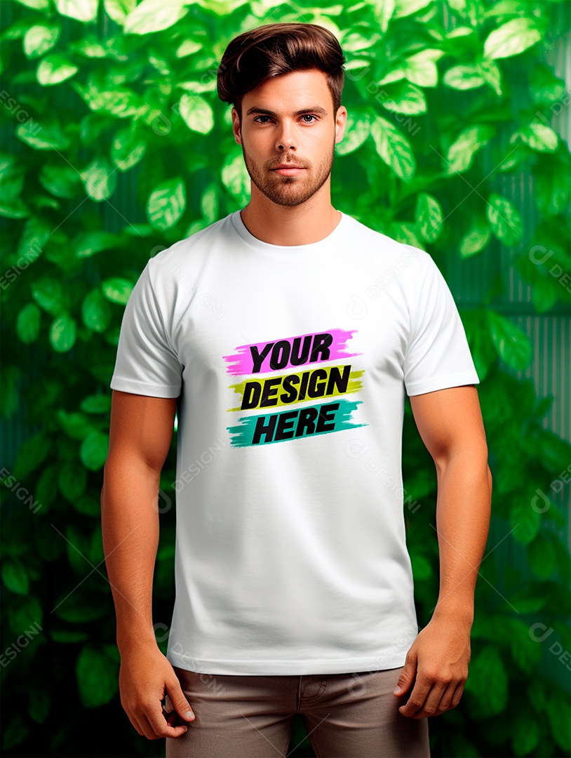 Mockup de Camiseta Masculina PSD Editável