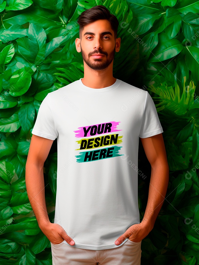 Mockup de Camiseta Masculina PSD Editável