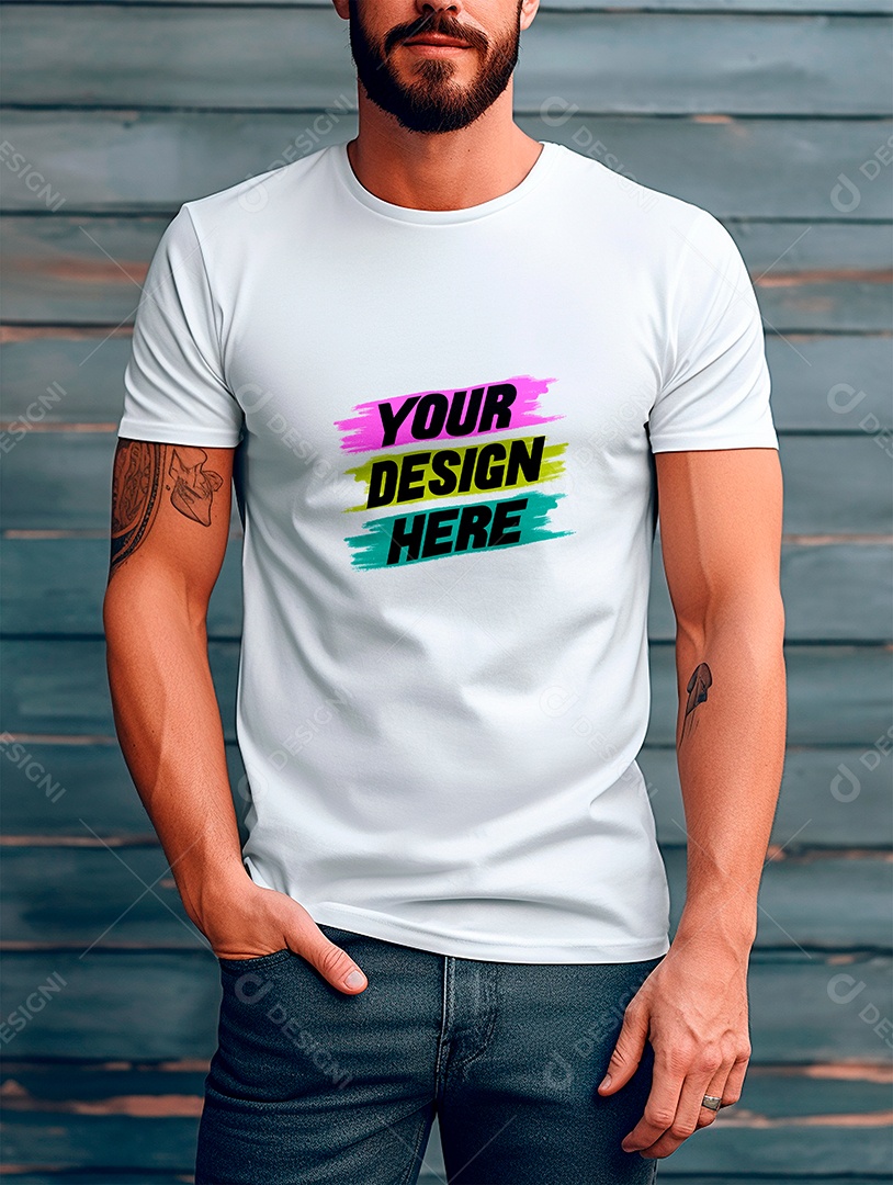 Mockup de Camiseta Masculina PSD Editável