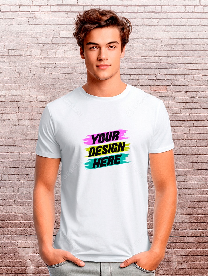 Mockup de Camiseta Masculina PSD Editável