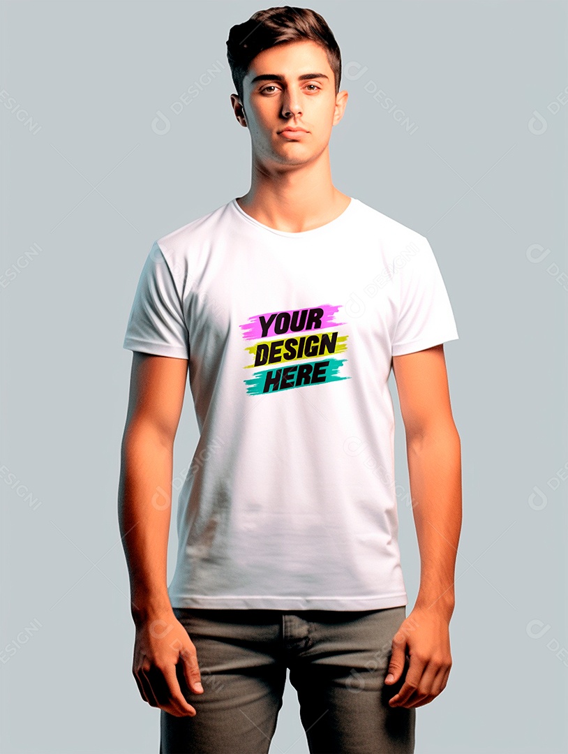 Mockup de Camiseta Masculina PSD Editável