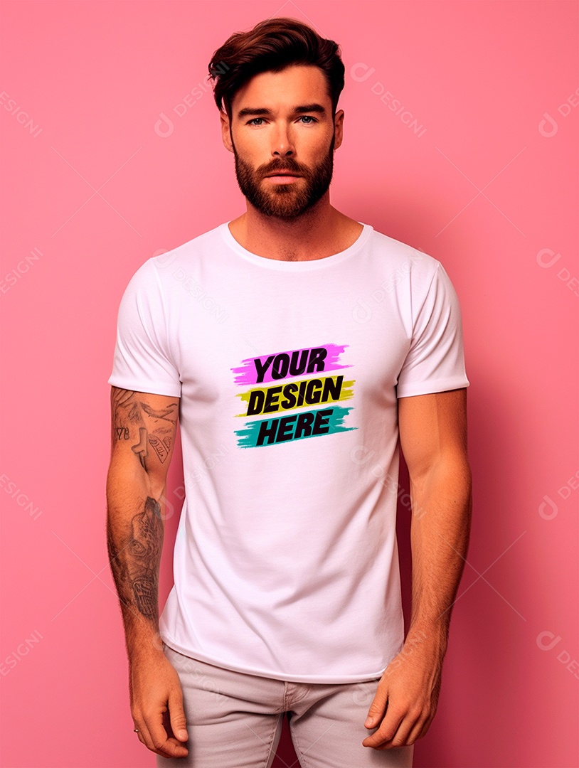 Mockup de Camiseta Masculina PSD Editável