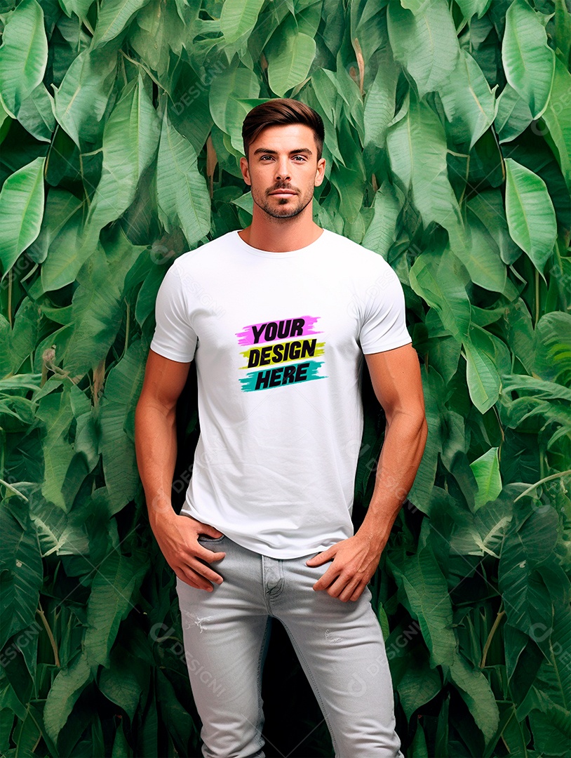 Mockup de Camiseta Masculina PSD Editável