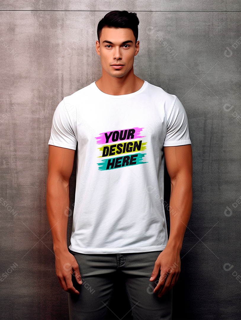 Mockup de Camiseta Masculina PSD Editável