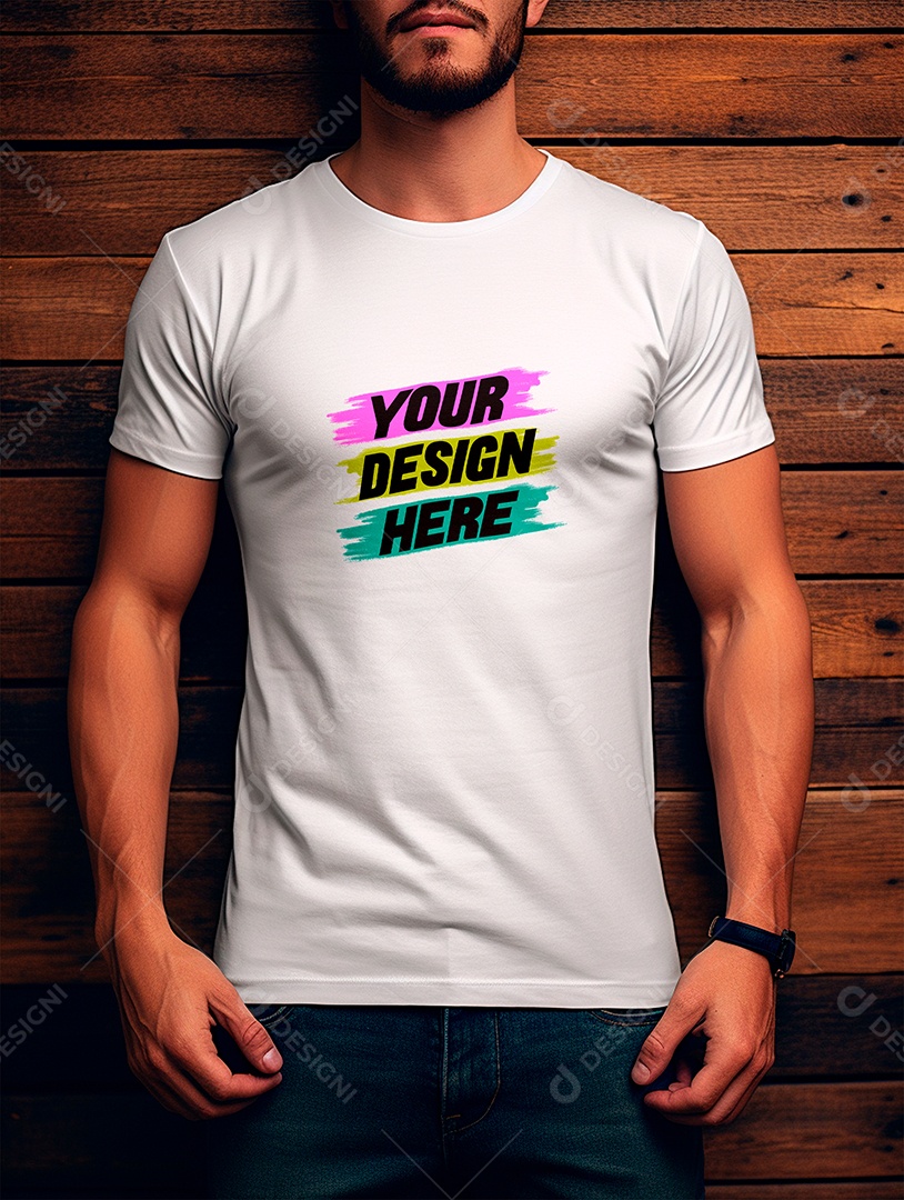 Mockup de Camiseta Masculina PSD Editável