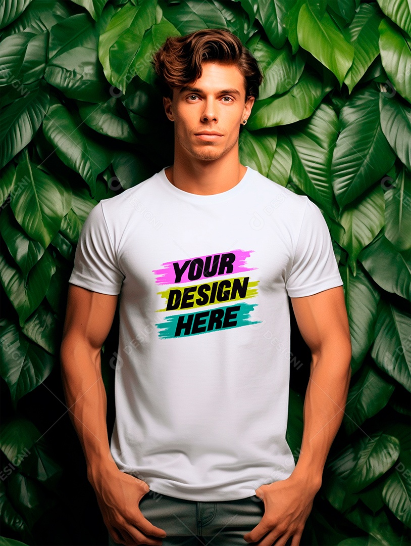 Mockup de Camiseta Masculina PSD Editável