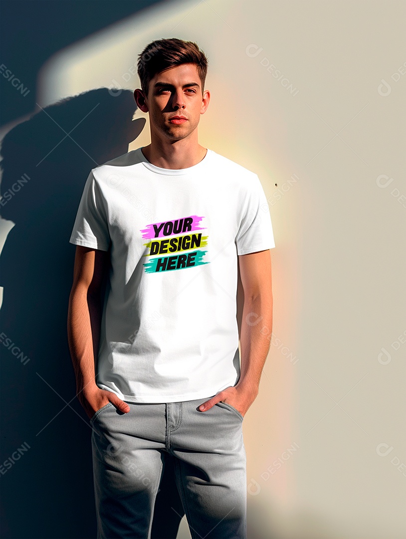 Mockup de Camiseta Masculina PSD Editável