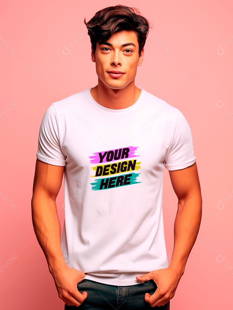 Mockup de Camiseta Masculina PSD Editável