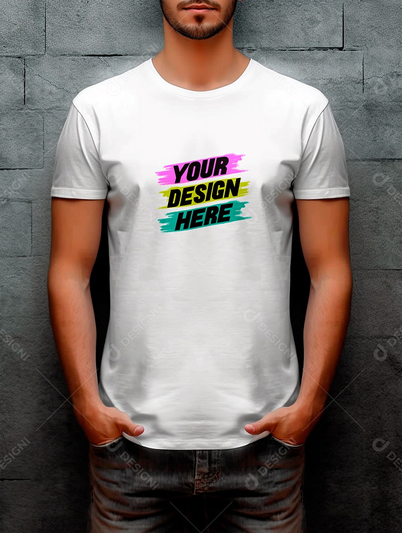 Mockup de Camiseta Masculina PSD Editável