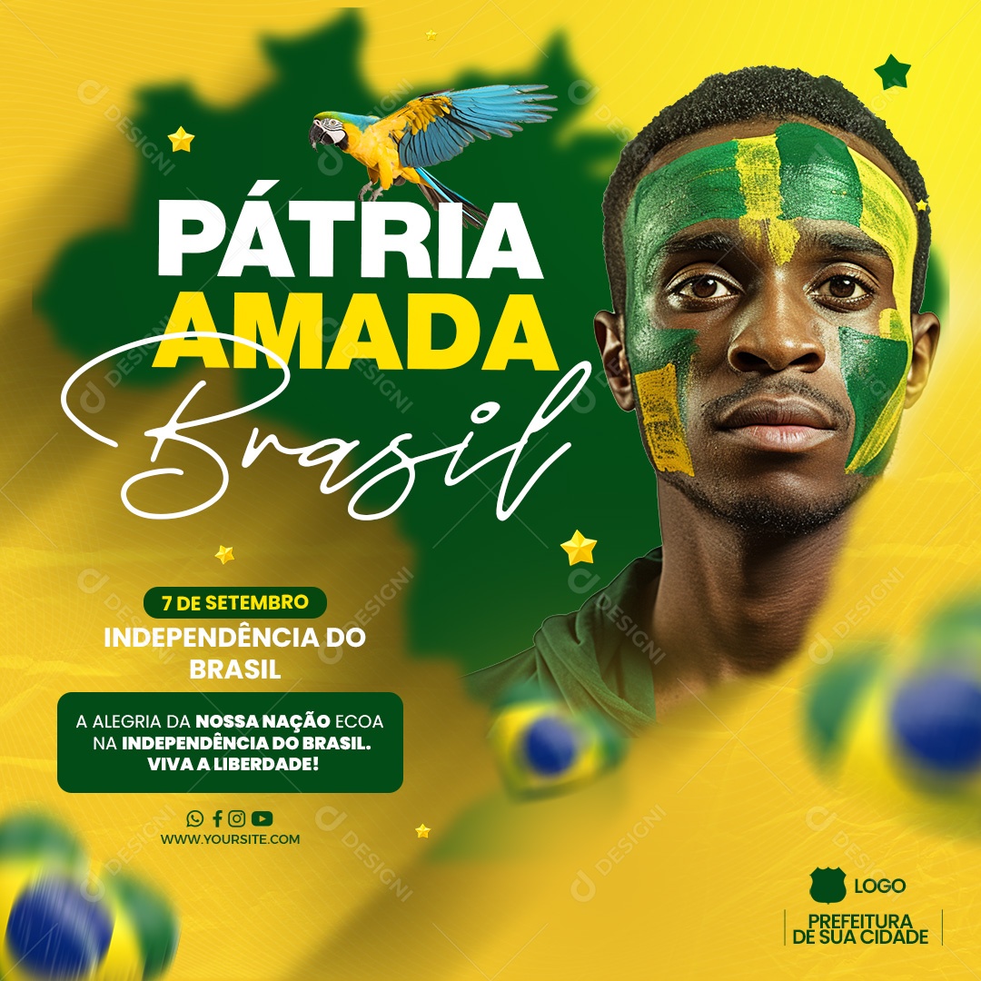 Pátria Amada Brasil 7 De Setembro Social Media PSD Editável