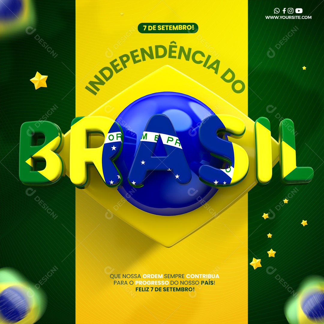 Social Media Progresso Do Nosso País 7 De Setembro PSD Editável