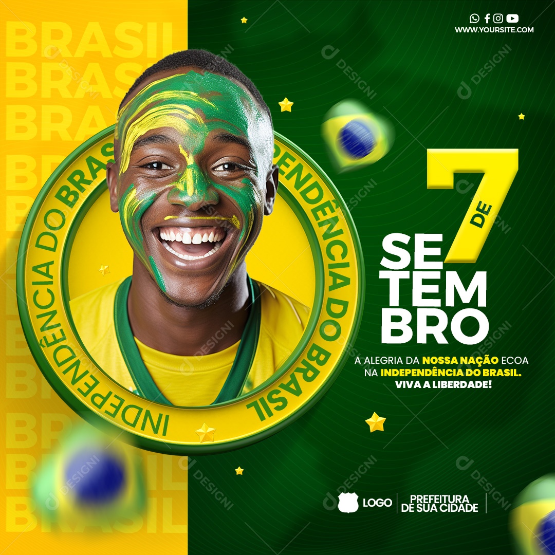 Viva a Liberdade Sete De Setembro Social Media PSD Editável