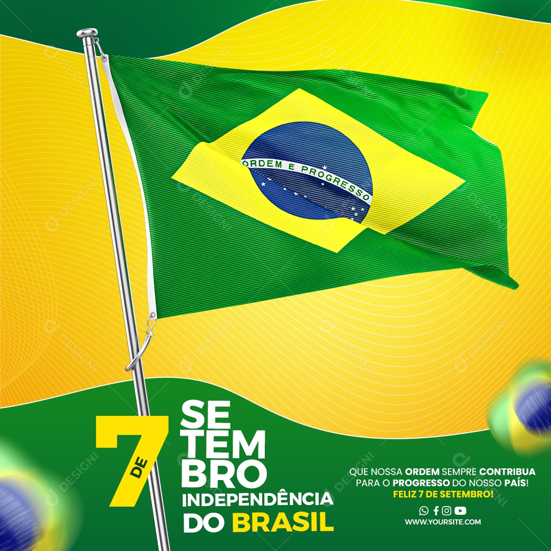Social Media 7 De Setembro Independência Do Brasil PSD Editável