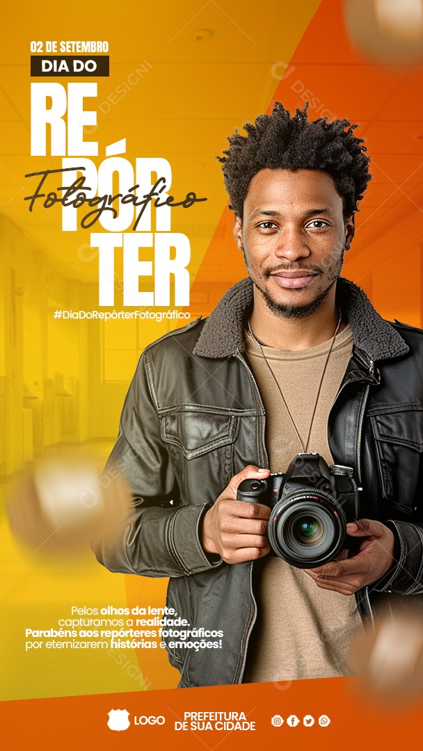 Social Media Story Dia Do Repórter Fotográfico PSD Editável