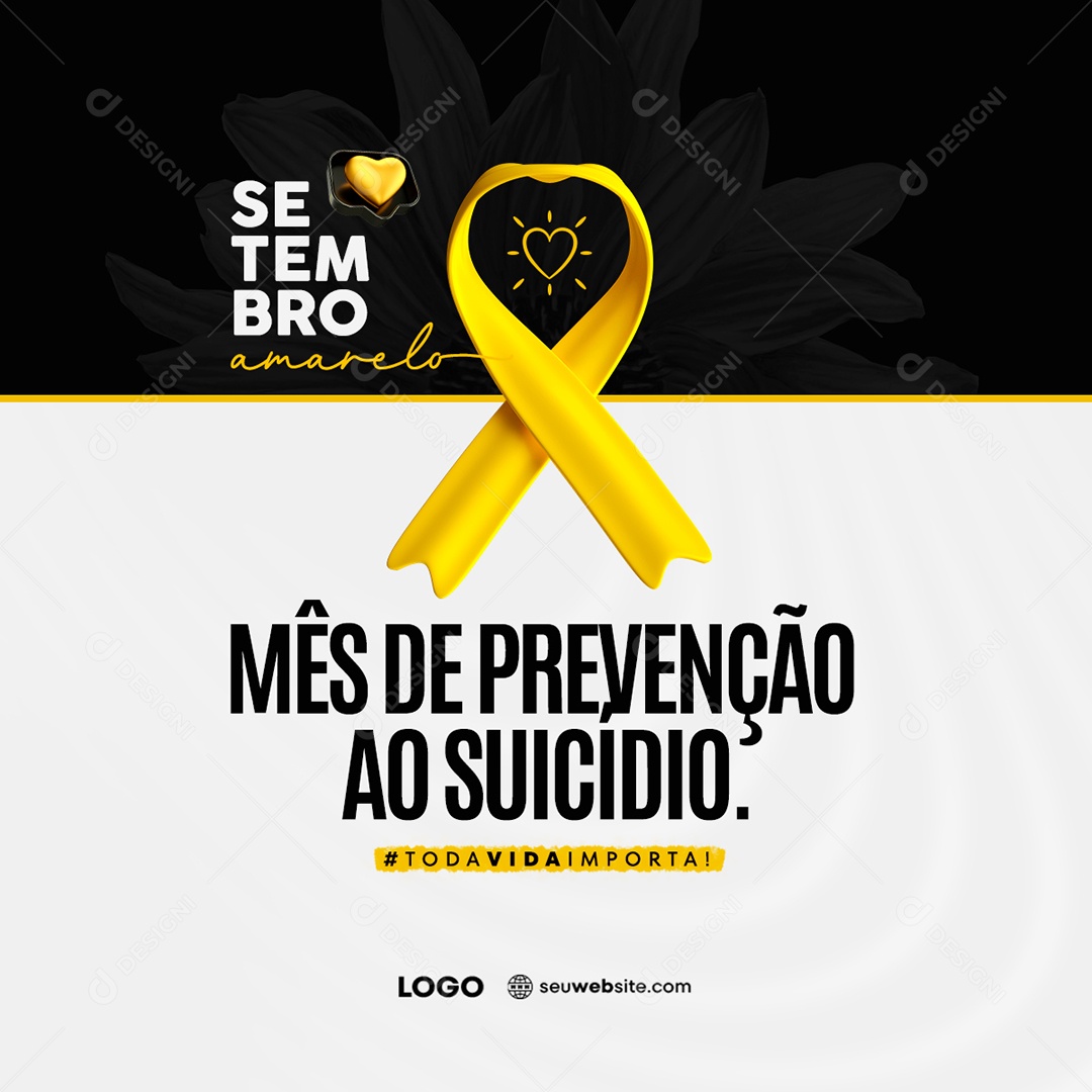 Mês De Prevenção ao Suicídio Setembro Amarelo Social Media PSD Editável