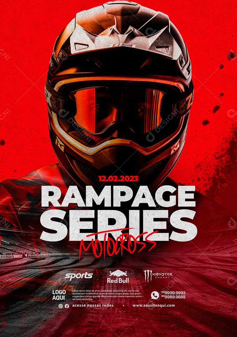 Motocross Rampage Series Social Media PSD Editável