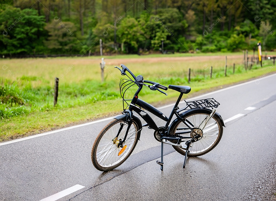 Uma bicicleta na estrada