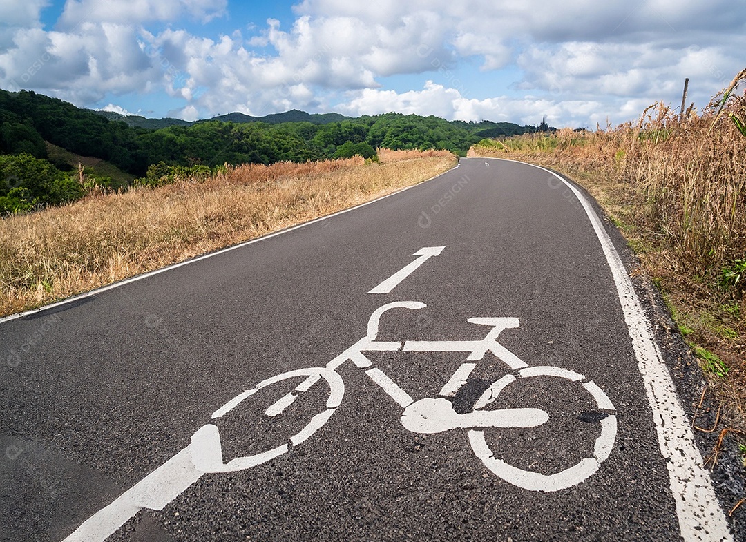 Uma bicicleta na estrada