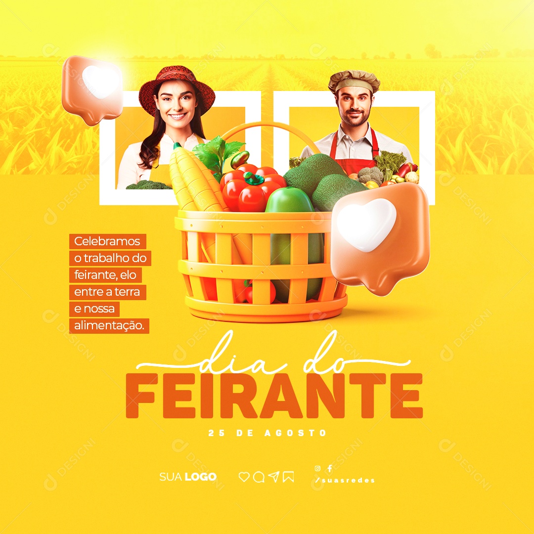 Dia do Feirante Celebramos o Trabalho do Feirante Social Media PSD Editável