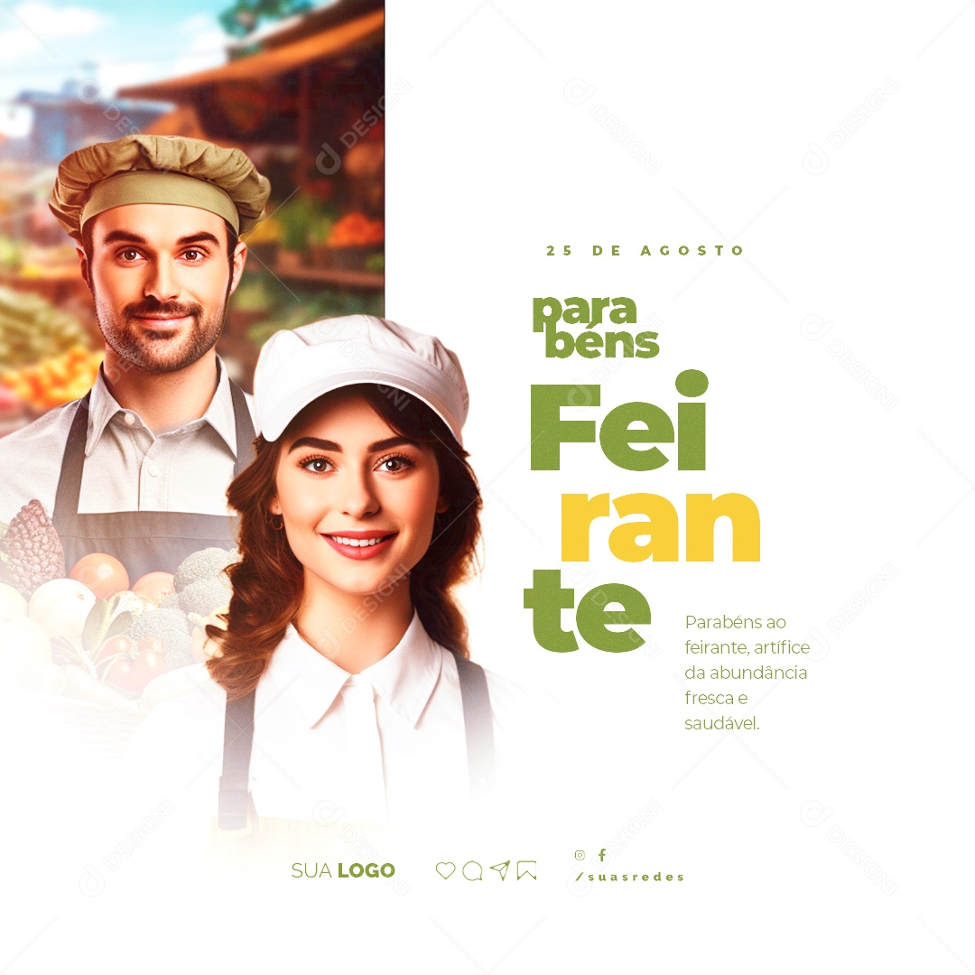 Dia do Feirante Parabéns ao Feirante Social Media PSD Editável
