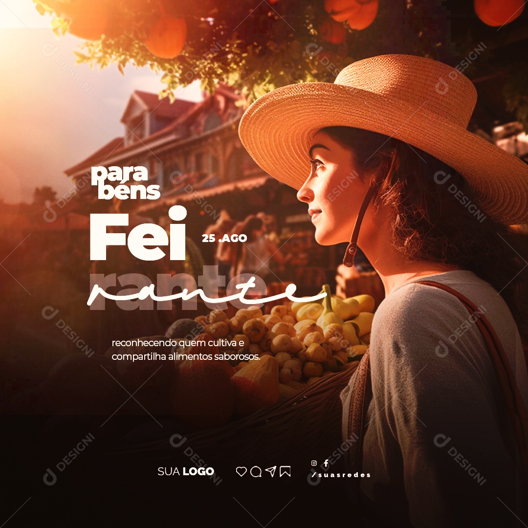 Dia do Feirante 25 de Agosto Social Media PSD Editável