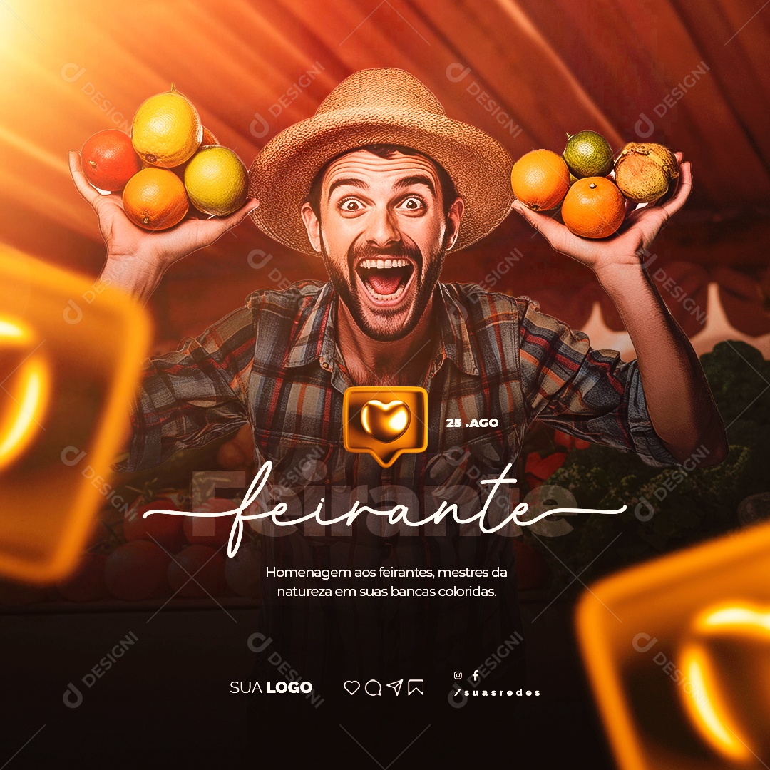 Dia do Feirante Homenagem aos Feirantes Social Media PSD Editável