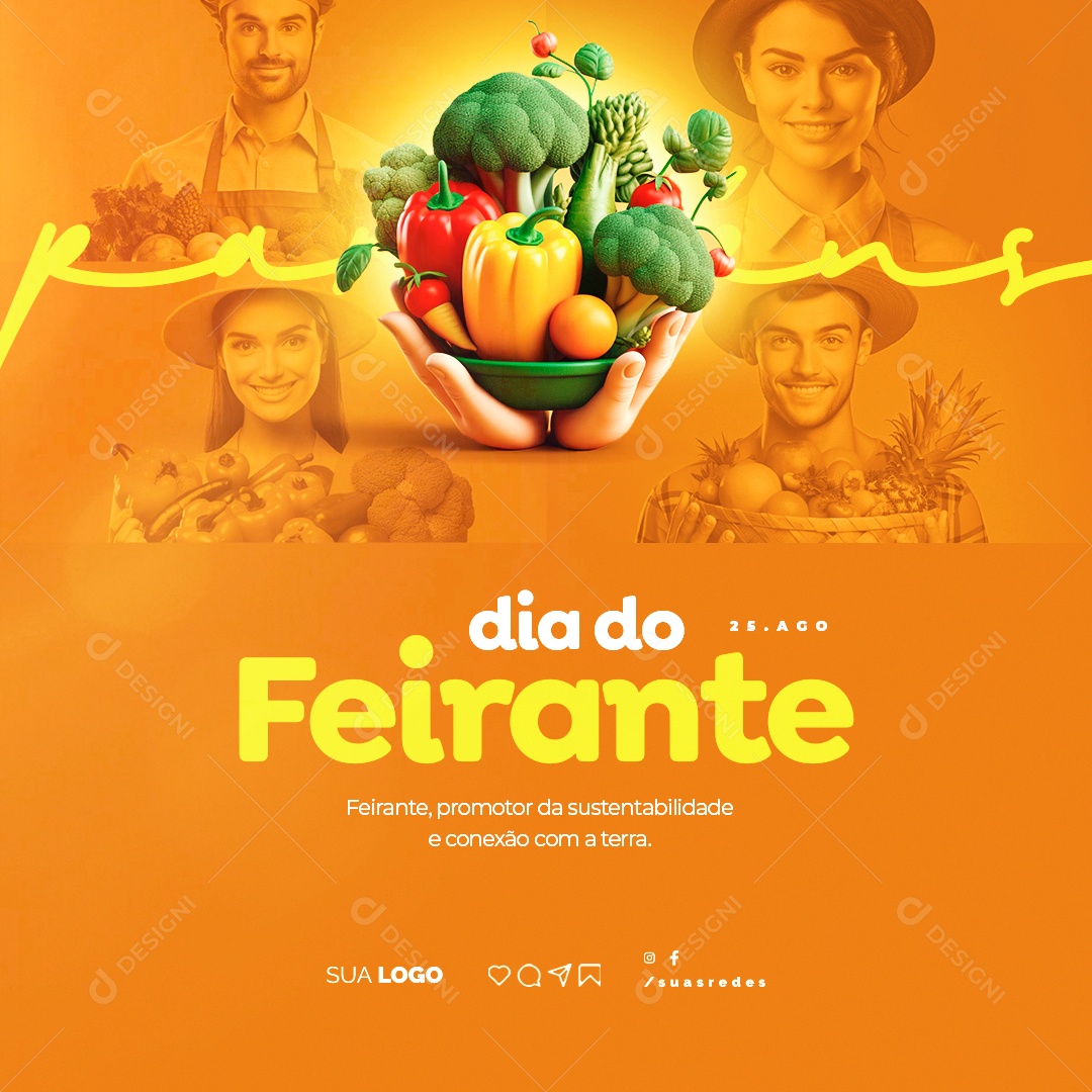 Dia do Feirante Promotor da Sustentabilidade e Conexão com a Terra Social Media PSD Editável
