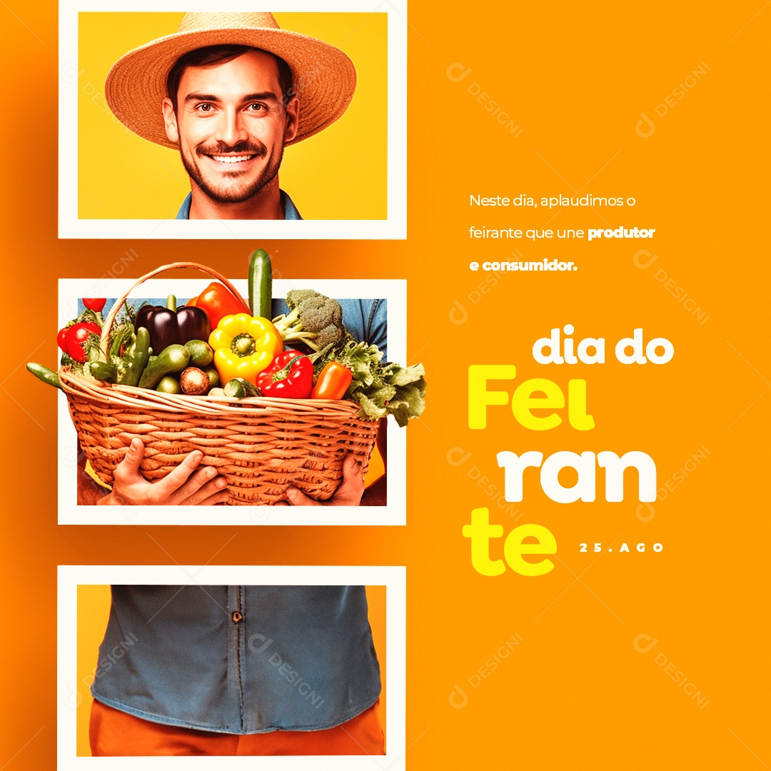 Dia do Feirante Aplaudimos o Feirante que Une Produtor e Consumidor Social Media PSD Editável