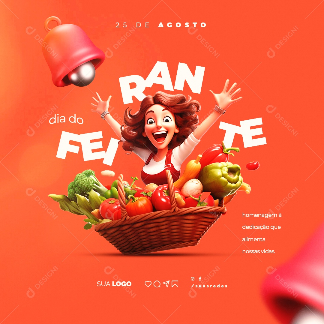 Dia do Feirante Homenagem à Dedicação que Alimenta Nossas Vidas Social Media PSD Editável