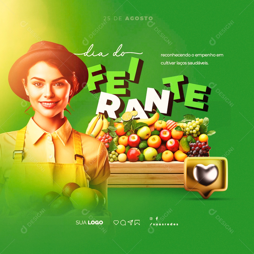Dia do Feirante Reconhecendo o Empenho em Cultivar Laços Saudáveis Social Media PSD Editável