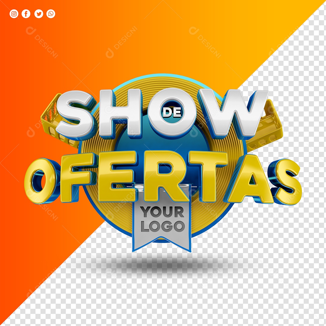Selo 3D Show De Ofertas Para Composição PSD