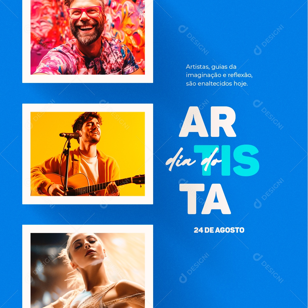 Dia do Artista Guias da Imaginação e Reflexão Social Media PSD Editável