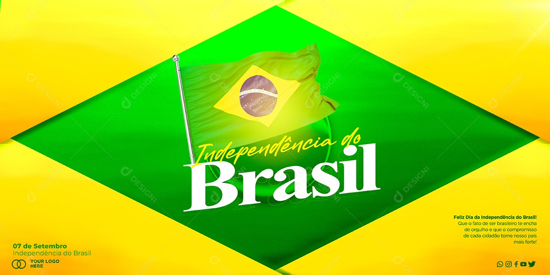 Social Media Banner Independência do Brasil PSD Editável