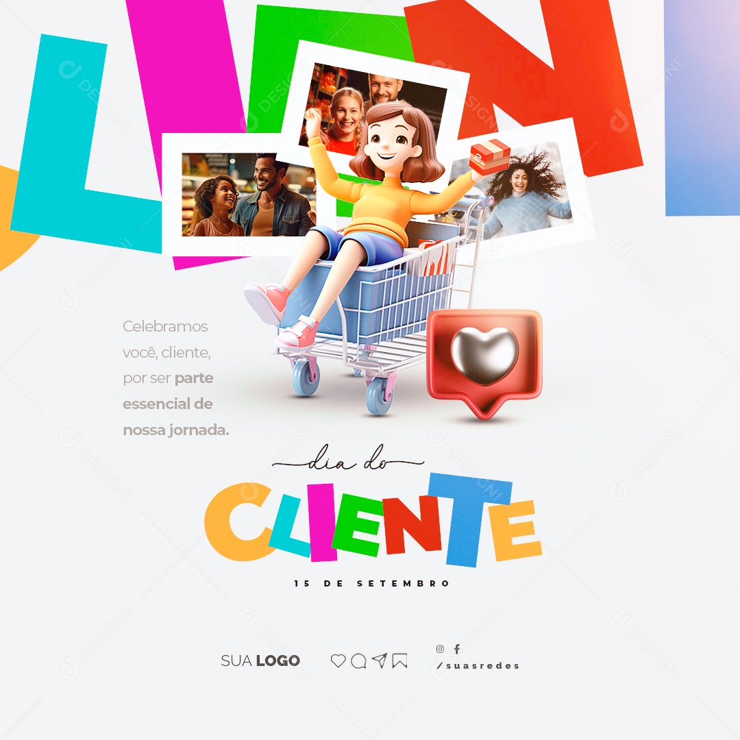 Dia Do Cliente Celebramos Você 15 de Setembro Social Media PSD Editável