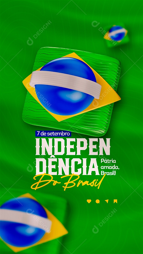 Story September 7th Beloved Country Brazil Editable Social Media PSD