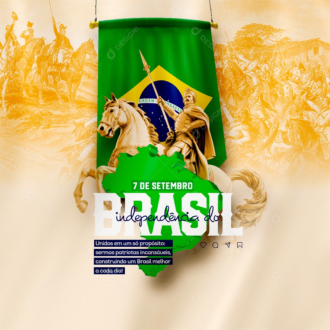 Social Media 7 De Setembro Construindo um Brasil PSD Editável