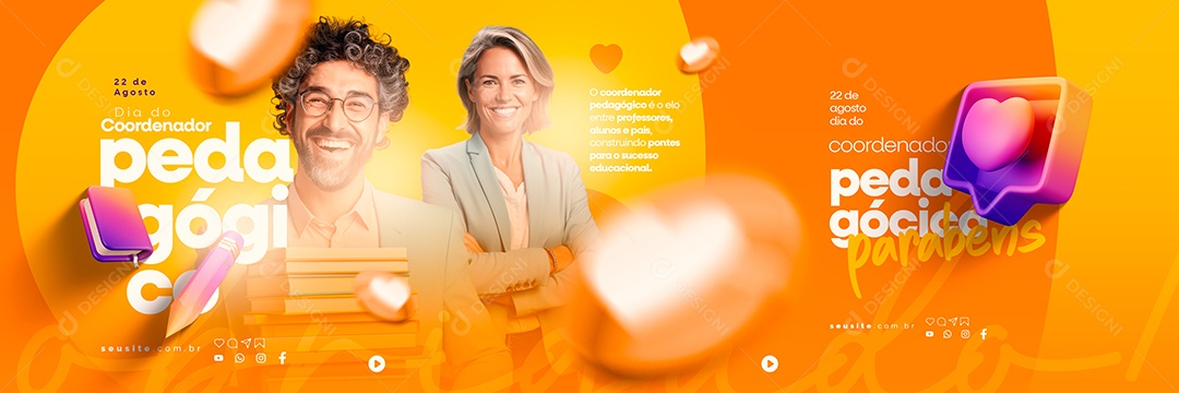 Carrossel Dia Do Coordenador Pedagógico Parabéns Social Media PSD Editável