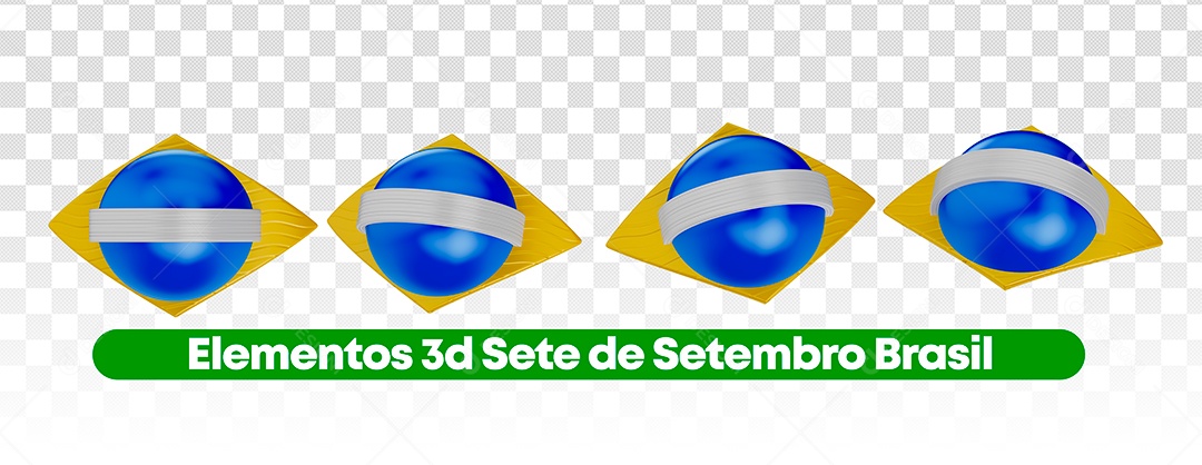 Elemento 3D Sete De Setembro Para Composição PSD