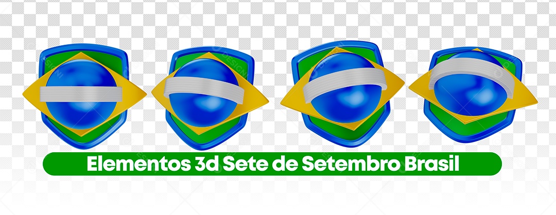 Sete De Setembro Elemento 3D Para Composição PSD