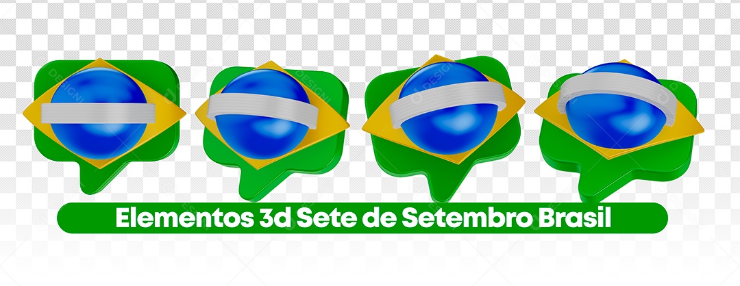 Elemento 3D Sete De Setembro Para Composição PSD