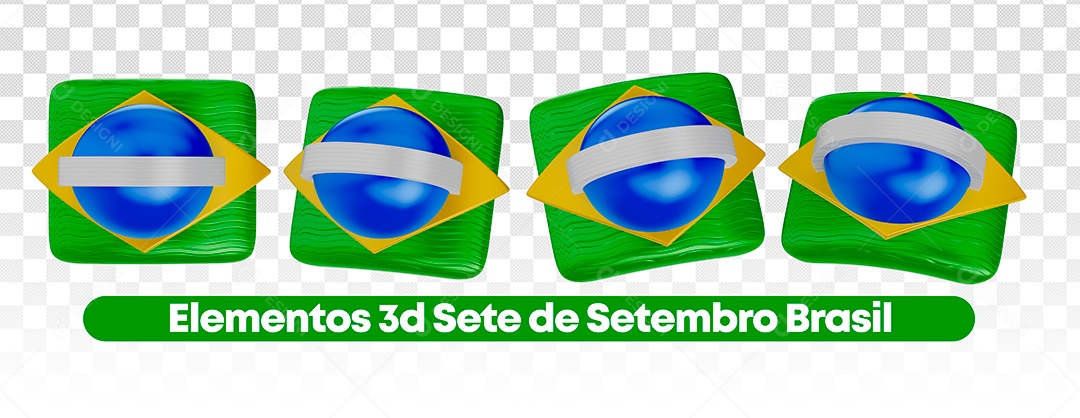 Elemento 3D Sete De Setembro Brasil Para Composição PSD
