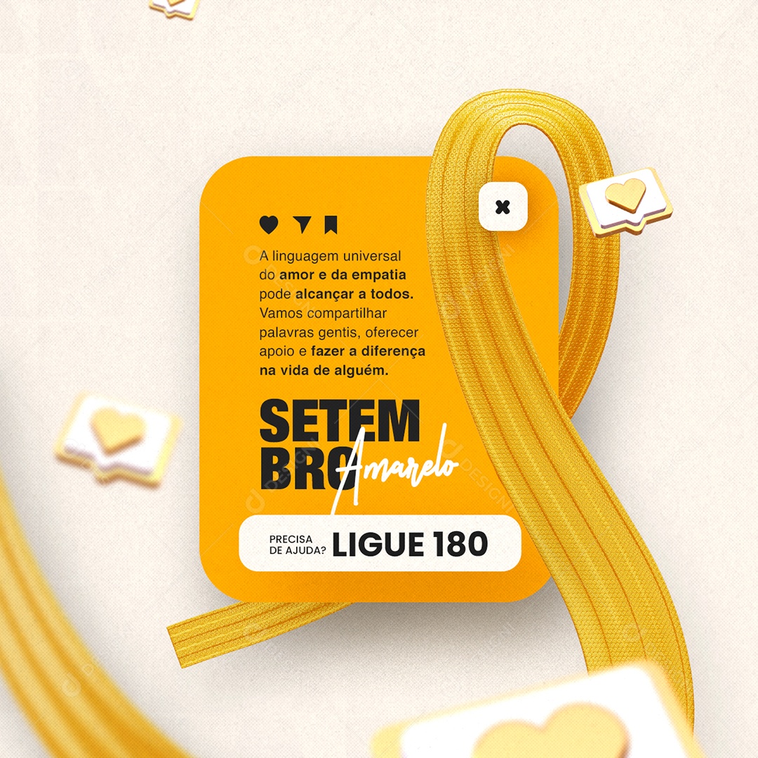 Setembro Amarelo Vida De Alguém Social Media PSD Editável