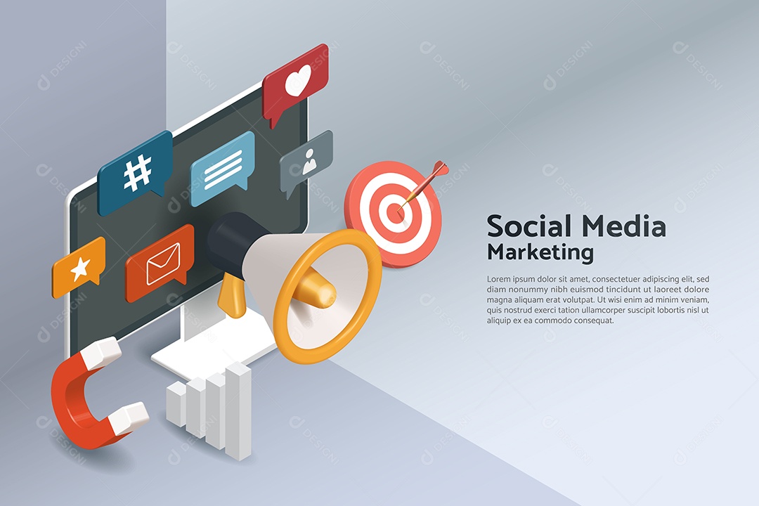 Marketing de Mídia Social Vetor EPS