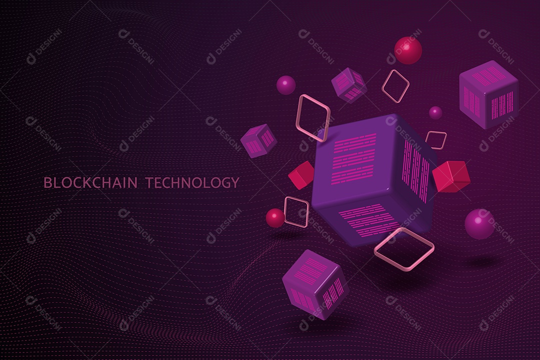 Tecnologia Blockchain e Tecnologia Futura de Fundo Abstrato Digital Vetor EPS
