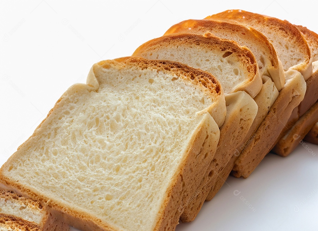 Fatia De Pão Em Fundo Branco