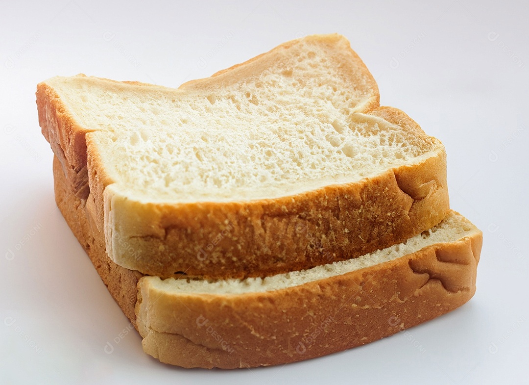Fatia De Pão Em Fundo Branco
