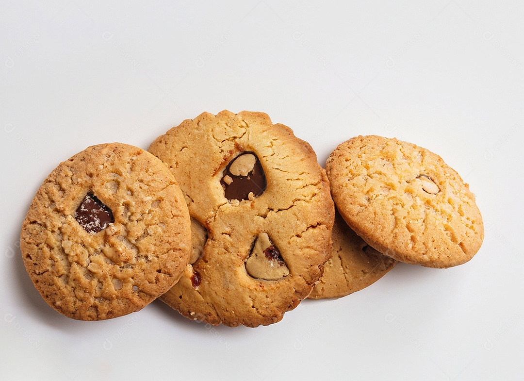Biscoitos em fundo branco